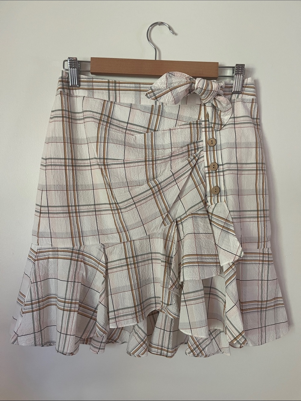 Veronica Beard Jeans Plaid Asymmetric Skirt